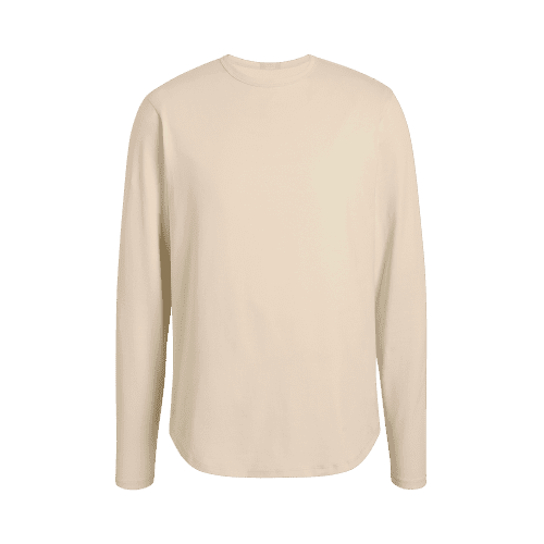 NUD019 M002 Men s Long Sleeve Curved Hem Bone Bone Gcopy