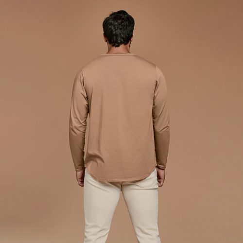 NUD021 M002 Men s Long Sleeve Curved Hem Cinnamon Cinnamon B