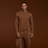 Men's Long Sleeve Curved Hem T-Shirt | Chocolate