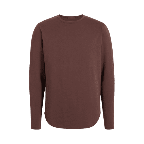 NUD023 M002 Men s Long Sleeve Curved Hem Coffee Coffee Gcopy