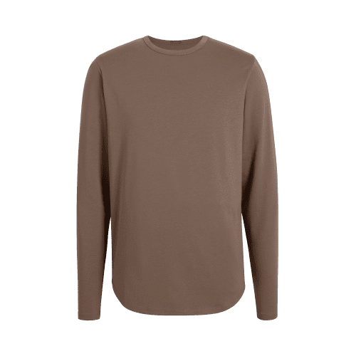 NUD024 M002 Men s Long Sleeve Curved Hem Mocha Mocha Gcopy