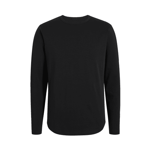 NUD025 M002 Men s Long Sleeve Curved Hem Black Black Gcopy b2aa5f1c 1edb 4395 8541 2e445ccced3f