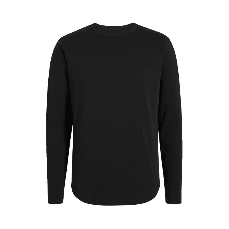 NUD025 M002 Men s Long Sleeve Curved Hem Black Black Gcopy b2aa5f1c 1edb 4395 8541 2e445ccced3f