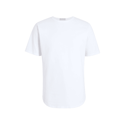 NUD027 M003 Men s Short Sleeve Curved Hem White White Gcopy