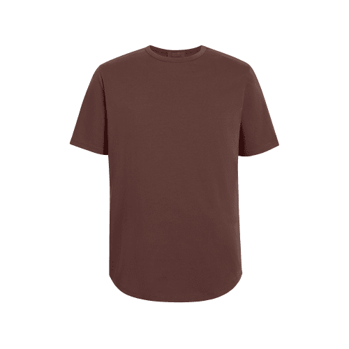 NUD032 M003 Men s Short Sleeve Curved Hem Coffee Coffee Gcopy