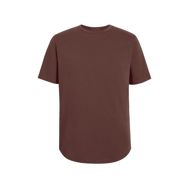 NUD032 M003 Men s Short Sleeve Curved Hem Coffee Coffee Gcopy