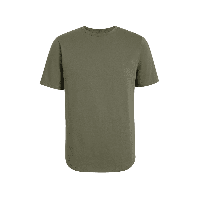 NUD033 M003 Men s Short Sleeve Curved Hem Dark Olive Dark Olive Gcopy