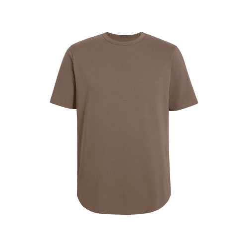 NUD034 M003 Men s Short Sleeve Curved Hem Mocha Mocha Gcopy