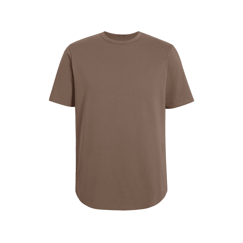 NUD034 M003 Men s Short Sleeve Curved Hem Mocha Mocha Gcopy