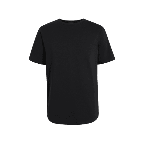 NUD035 M003 Men s Short Sleeve Curved Hem Black Black Gcopy