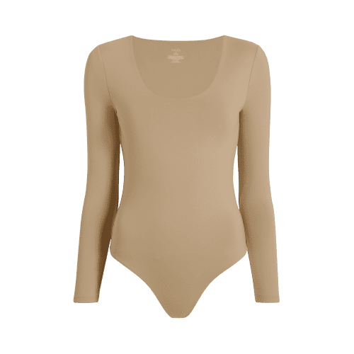 NUD079 W007 Women s Scoop Neck Bodysuit Ls Oat Gcopy