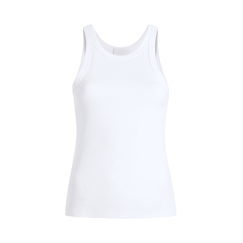 NUD093 W011 Women s Essential Rib Tank Top White White Gcopy