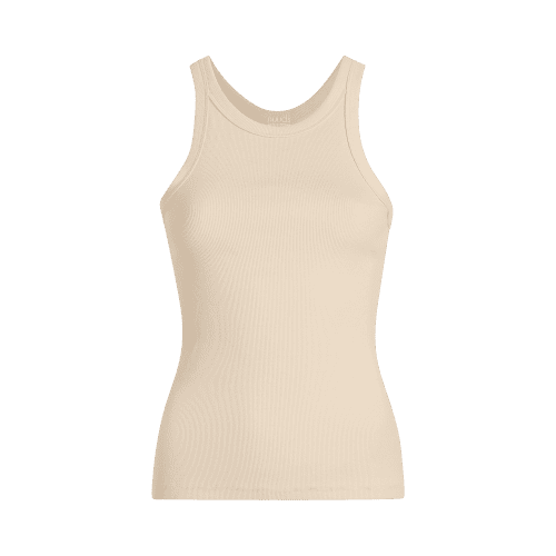 NUD094 W011 Women s Essential Rib Tank Top Bone Bone Gcopy