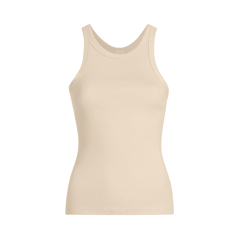 NUD094 W011 Women s Essential Rib Tank Top Bone Bone Gcopy