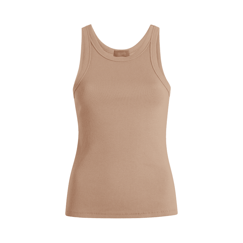 NUD095 W011 Women s Essential Rib Tank Top Sand Sand Gcopy