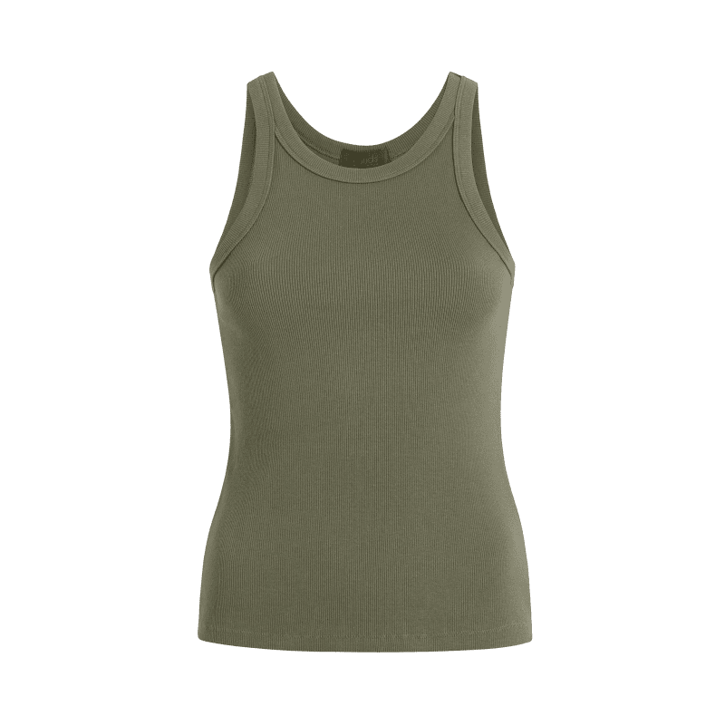 NUD098 W011 Women s Essential Rib Tank Top Dark Olive Dark Olive Gcopy