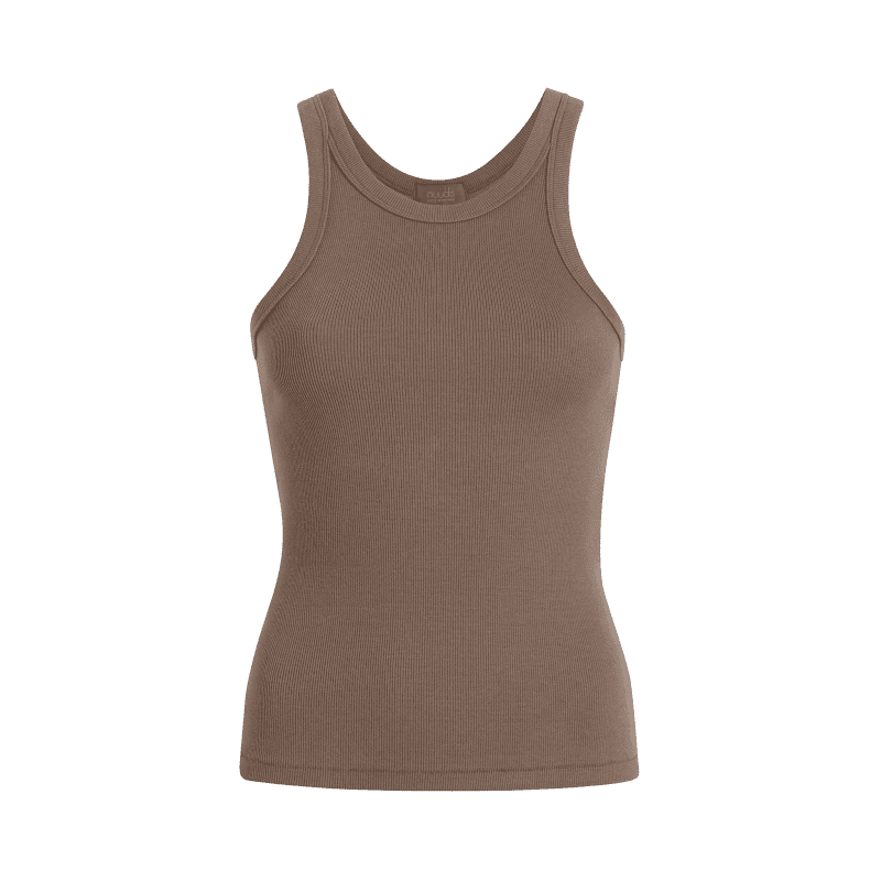 NUD099 W011 Women s Essential Rib Tank Top Mocha Mocha Gcopy