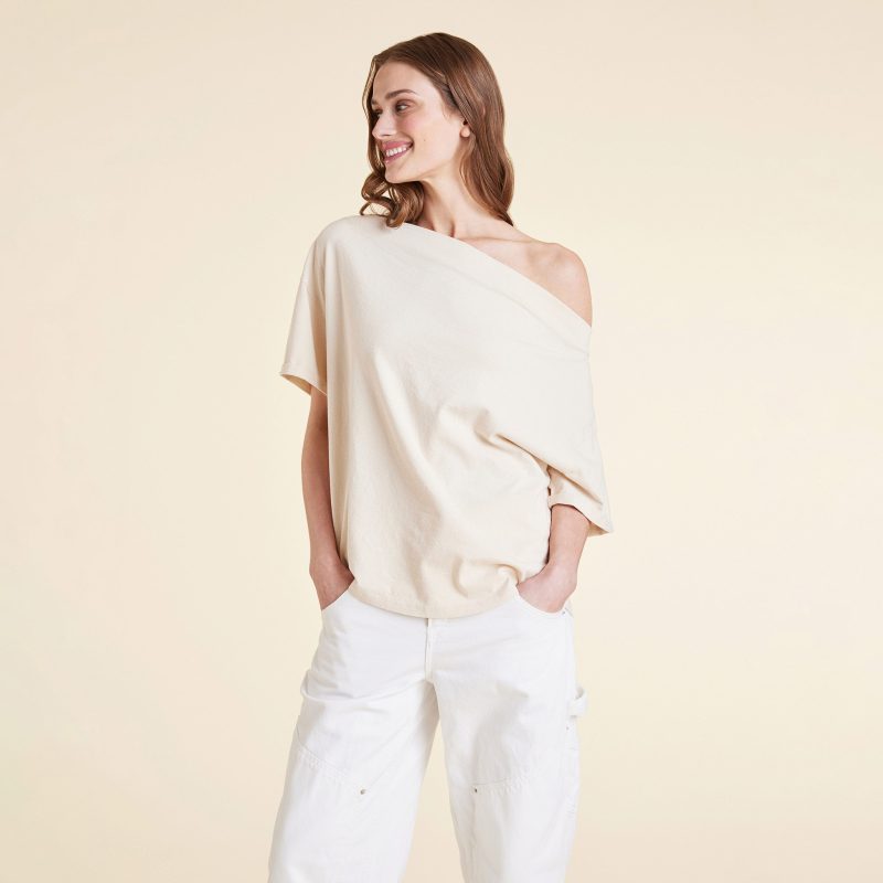 NUD1001 W 028 OFF THE SHOULDER TSHIRT BONE OF Front Crop 1 1c7085bb 2b92 4c01 a92b 4d482c0e0b44