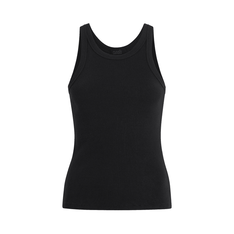 NUD100 W011 Women s Essential Rib Tank Top Black Black Gcopy