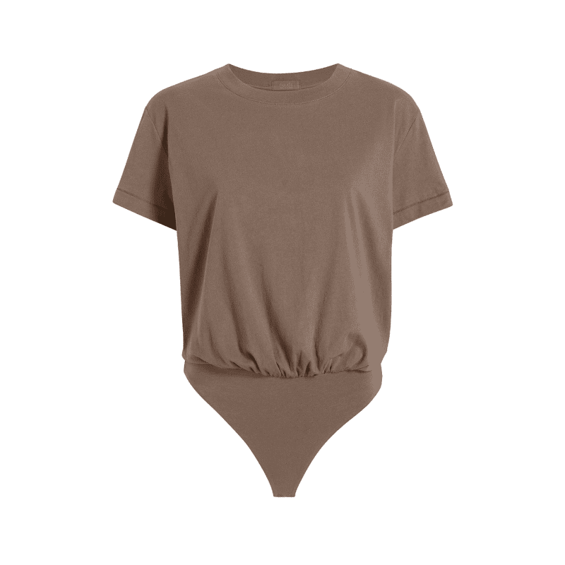 NUD238 W 033 Women s T Shirt Bodysuit Mocha Front Ghost transformed