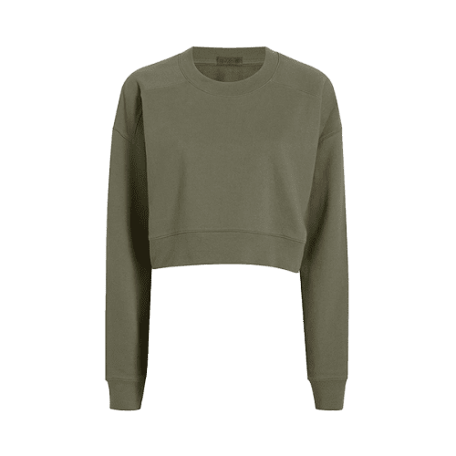 NUD371 unknown style code W 039 Cropped Crewneck Sweatshirt Dark Olive GH Front