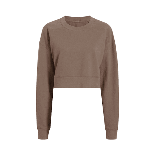 NUD372 unknown style code W 039 Cropped Crewneck Sweatshirt Mocha GH Front