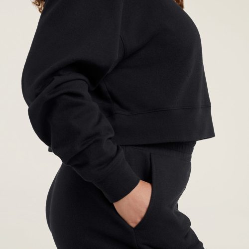 NUD373 unknown style code W 039 Cropped Crewneck Sweatshirt Black OM Alt Crop 1