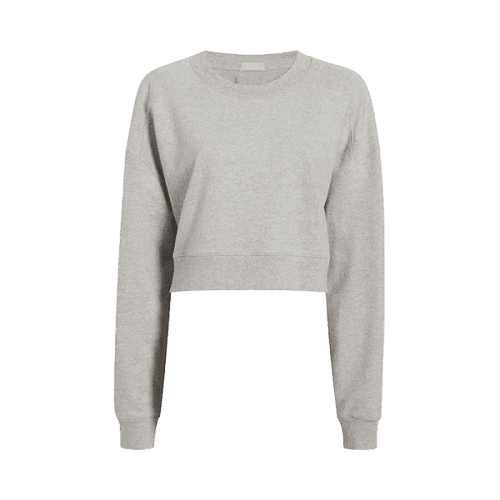 NUD374 unknown style code W 039 Cropped Crewneck Sweatshirt Heather Gray GH Front