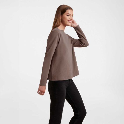 NUD388 unknown style code W 051EverydayLongsleeveShirt Mocha OM Side Crop 1