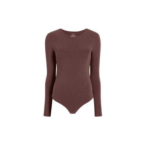 NUD432 unknown style code W 110 Cotton Jersey Longsleeve Crew Neck Bodysuit Coffee GH Front