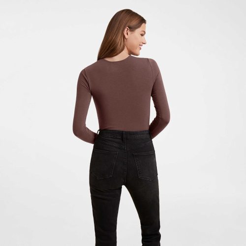 NUD432 unknown style code W 110CottonJerseyLongsleeveCrewNeckBodysuit Coffee OM Back Crop 1