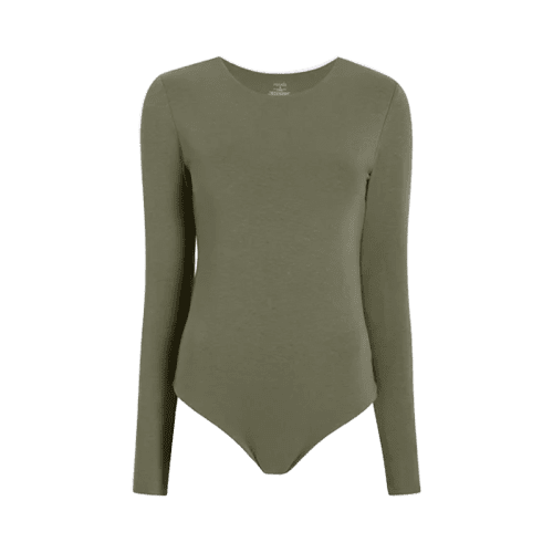 NUD433 unknown style code W 110 Cotton Jersey Longsleeve Crew Neck Bodysuit Dark Olive GH Front ed6692ee a5be 4a24 9820 9df251411b6f