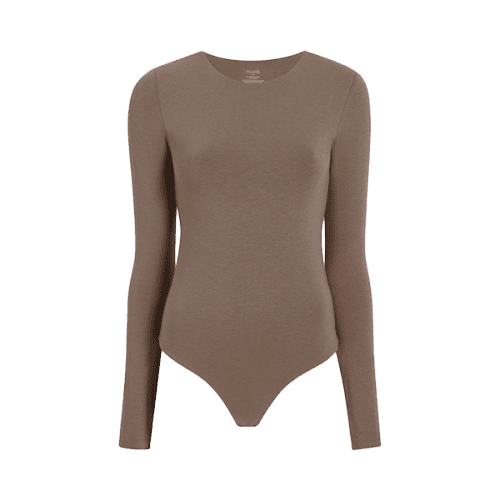 NUD434 unknown style code W 110 Cotton Jersey Longsleeve Crew Neck Bodysuit Mocha GH Front 2b744d84 6c19 4156 aa8d 2cd71f683cab