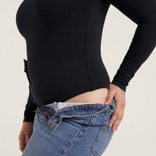 NUD435 unknown style code W 110 Cotton Jersey Longsleeve Crew Neck Bodysuit Black OM Alt Crop 1