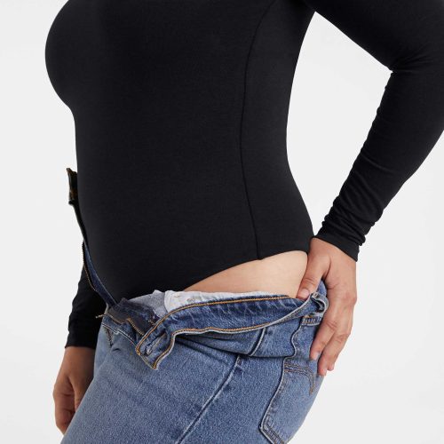 NUD435 unknown style code W 110CottonJerseyLongsleeveCrewNeckBodysuit Black OM Alt Crop 1