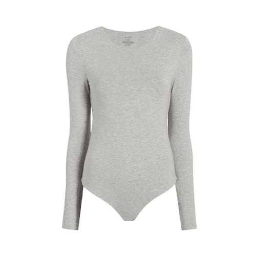 NUD437 unknown style code W 110 Cotton Jersey Longsleeve Crew Neck Bodysuit Heather Gray GH Front 1fc575a1 cff8 4eb5 9890 019d66de417f