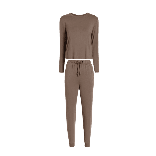 NUD456 unknown style code WS 054 055 Pajama Jogger Bottom Top Mocha GH Front