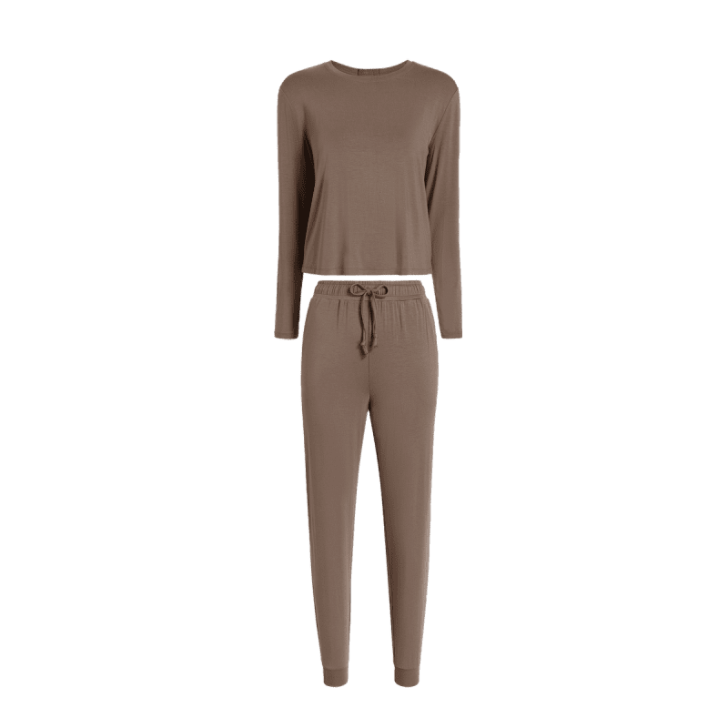 NUD456 unknown style code WS 054 055 Pajama Jogger Bottom Top Mocha GH Front