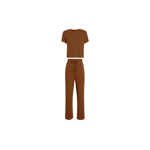 NUD474 unknown style code WS 074 075 Ribbed Pajamas Chocolate GH Front