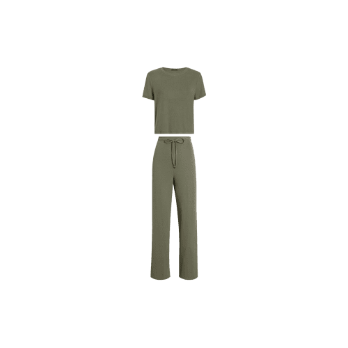 NUD477 unknown style code WS 074 075 Ribbed Pajamas Dark Olive GH Front