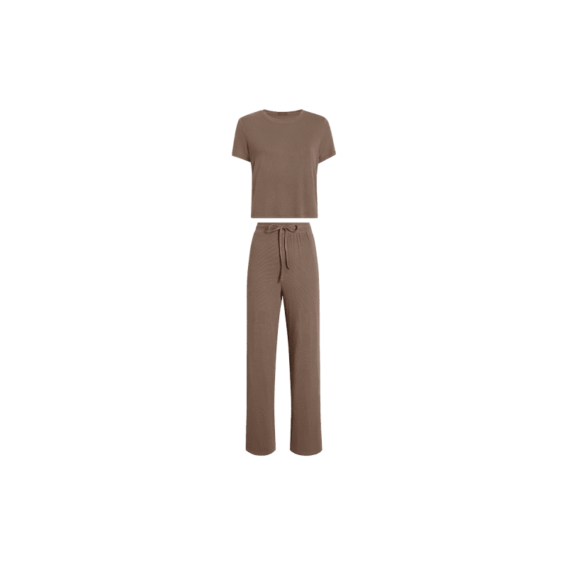 NUD480 unknown style code WS 074 075 Ribbed Pajamas Mocha GH Front