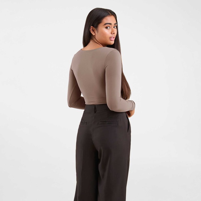 NUD528 W 008 SquareNeckBodysuit Mocha OF Back Crop 1