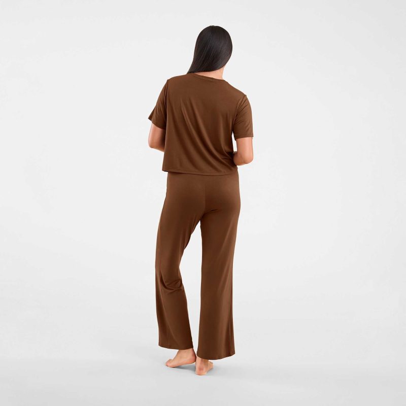 NUD558 WS 010 018 Pajama Set Chocolate OF Back Crop 1