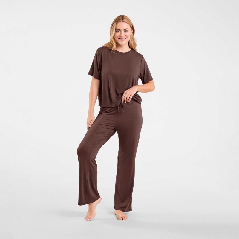 NUD559 WS 010 018 Pajama Set Coffee OF Full Front 1