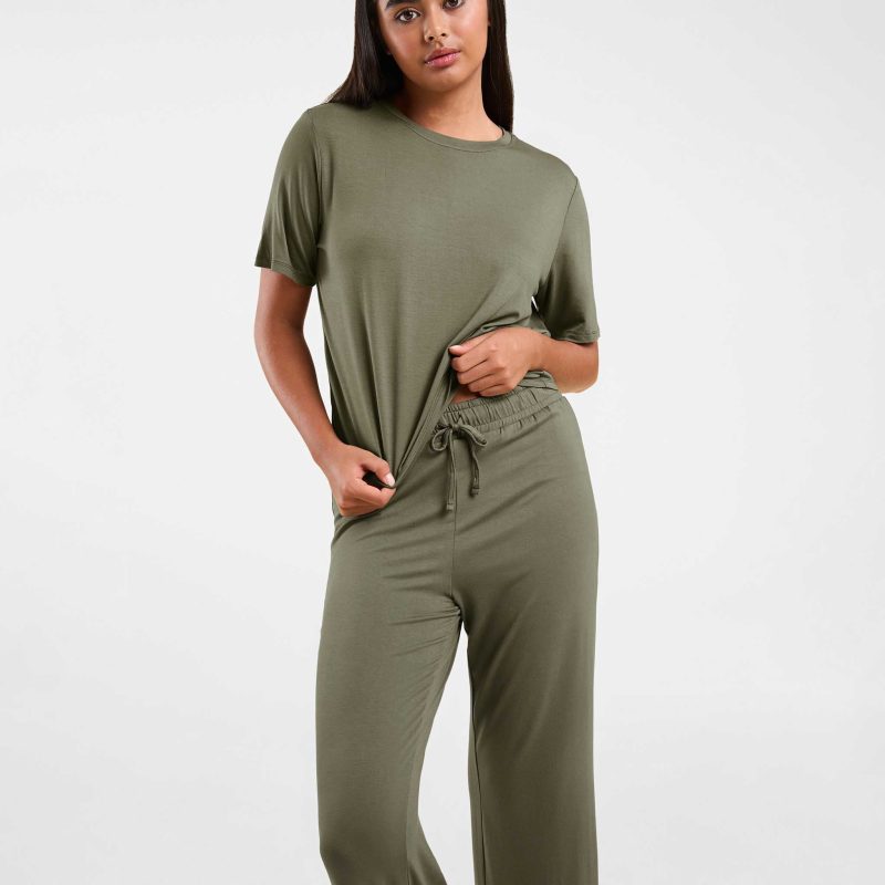 NUD560 WS 010 018 Pajama Set Dark Olive OF Alt Crop 1