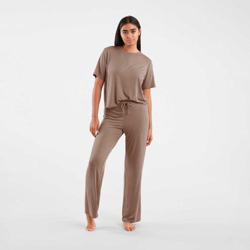 NUD562 WS 010 018 Pajama Set Mocha OF Full Front 1