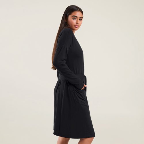 NUD569 W 052 LOUNG ROBE Black OF Side Crop 1