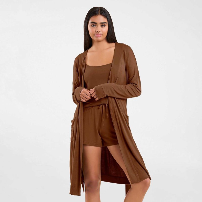 NUD570 W 052 LOUNG ROBE Chocolate OF Front Crop 1 2873bb50 7830 49bd 8d58 7cf4b2264c04