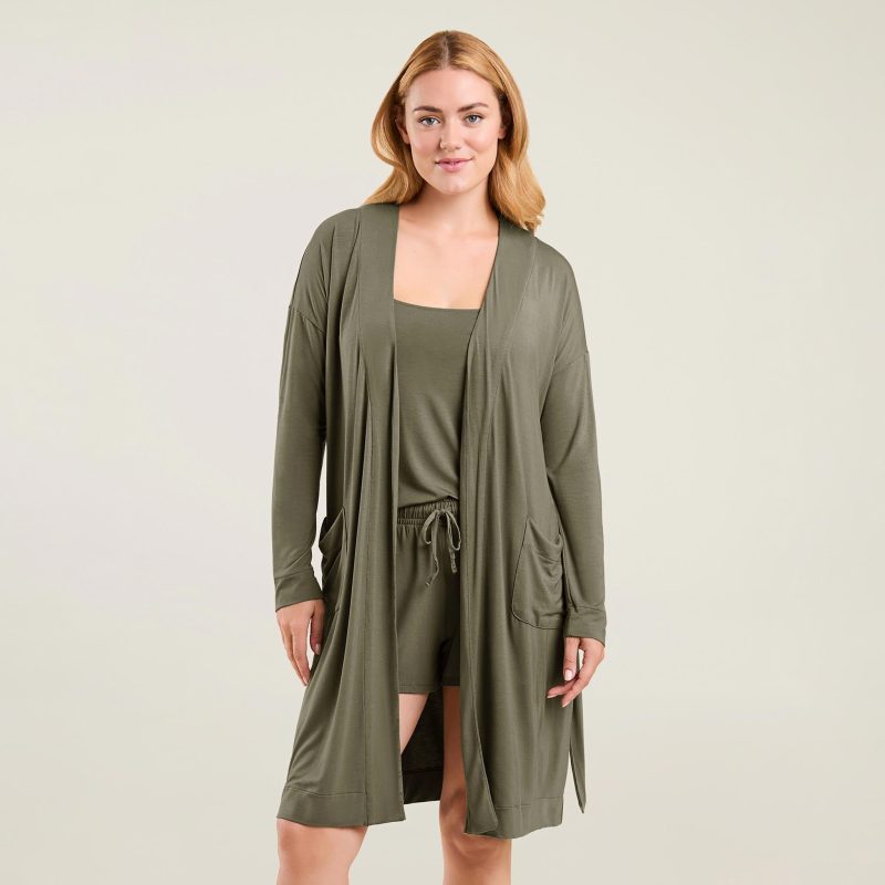 NUD573 W 052 LOUNG ROBE Dark Olive OF Front Crop 1 20c04a9f 3f7b 42e8 a72f 4336216d71f9