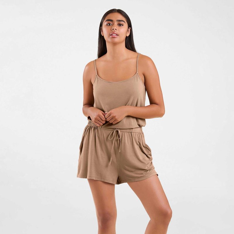 NUD576 W 053 Sleep Romper Cinnamon OF Front Crop 1 23c62d3e 4311 4e18 a4f1 6161da7c7985